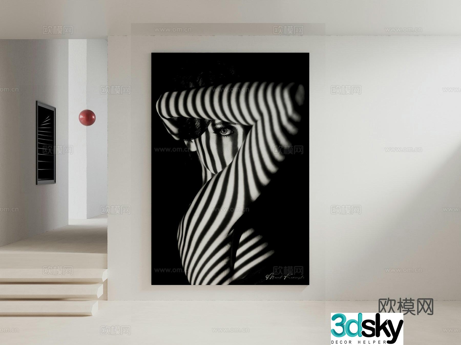 Modern Italian style hanging paintings Office hanging paintings Hall hanging paintings Shop hanging paintings Workwear hanging paintings Light box 3D model