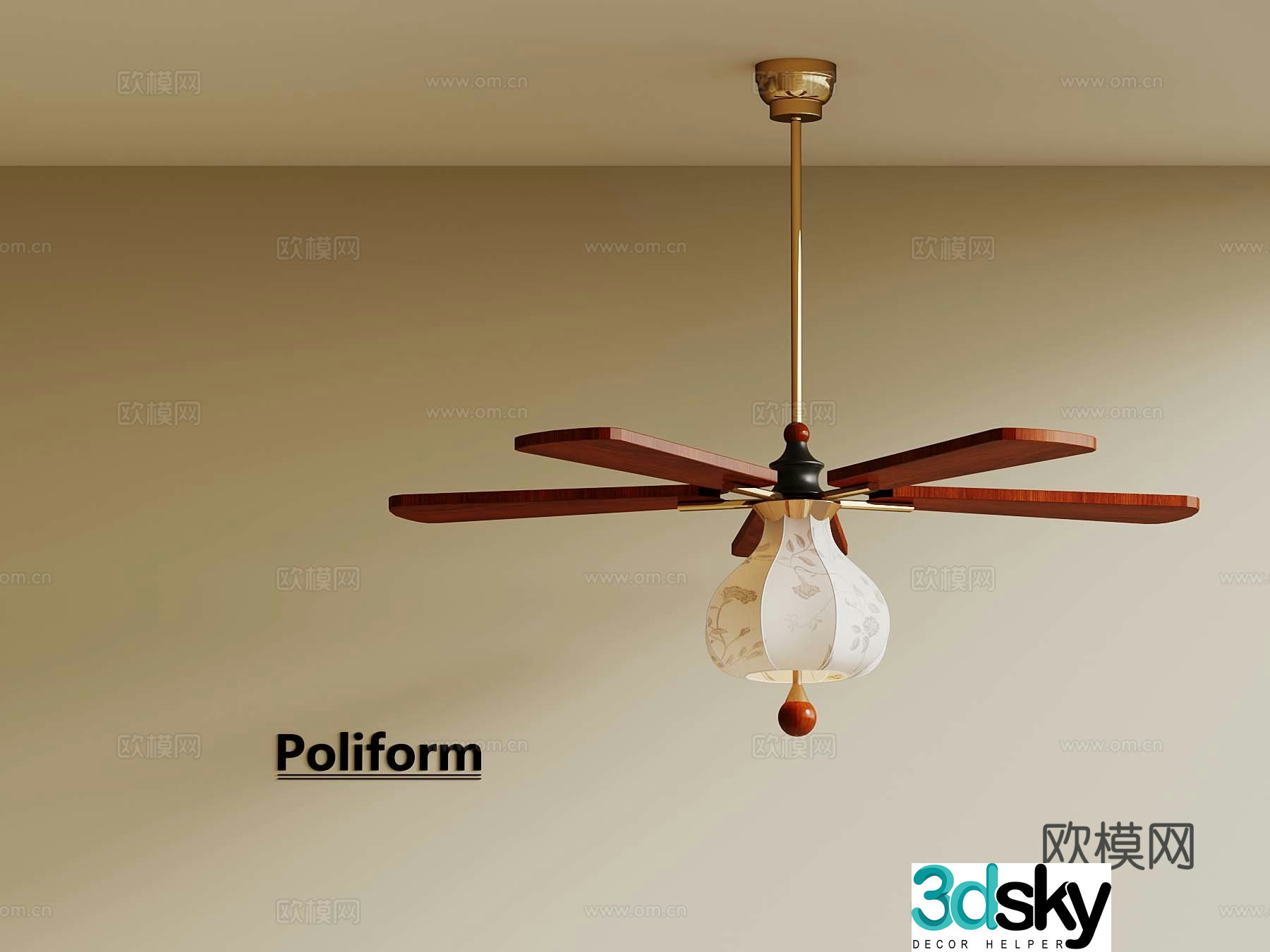 French medieval fan light 3d model