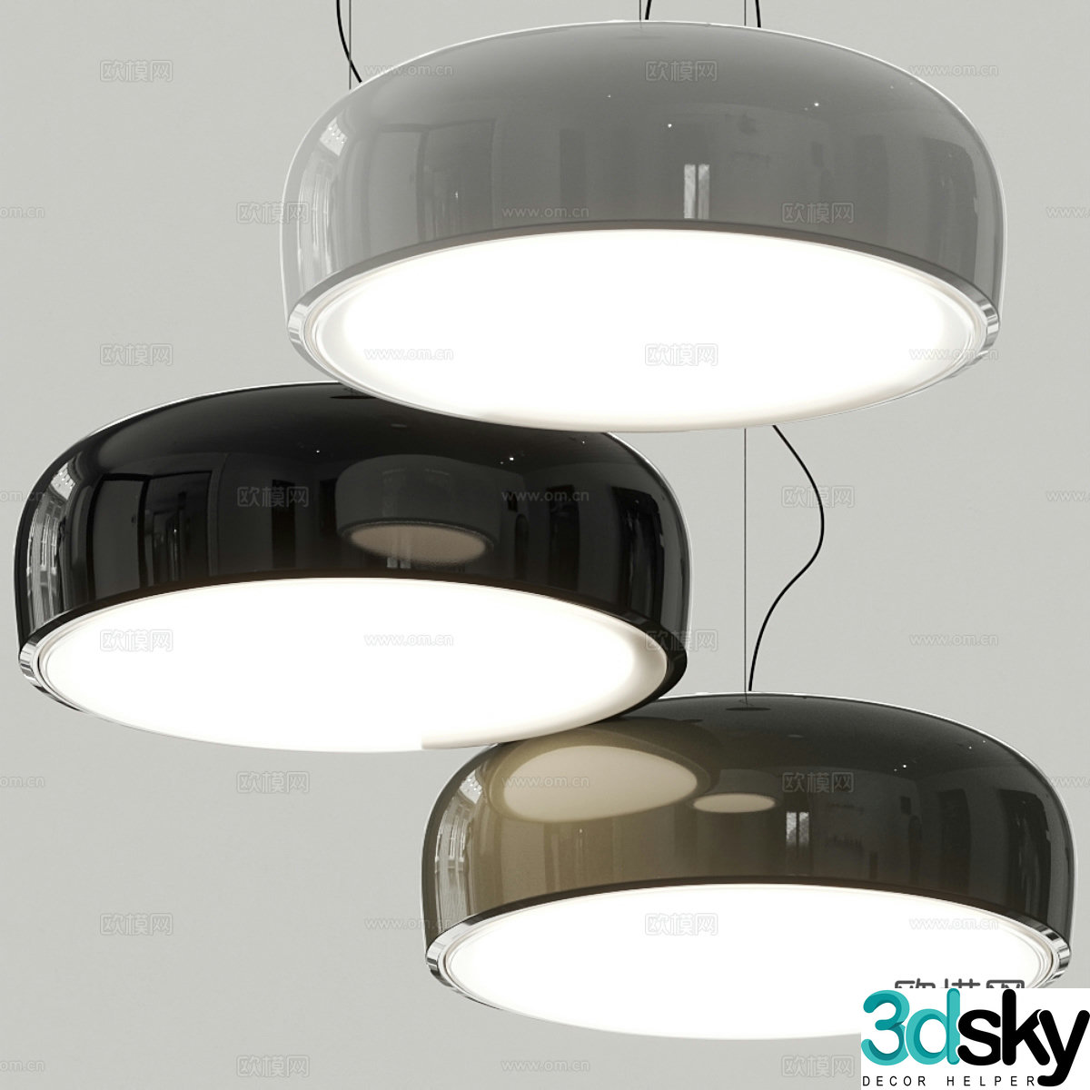 Modern Italian light luxury decorative chandelier 3d model