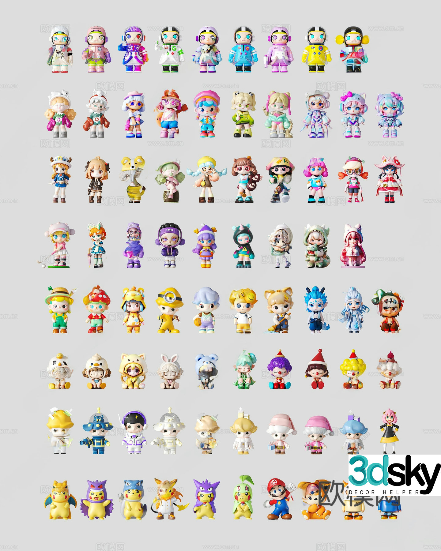 Modern figure cabinet 3d model