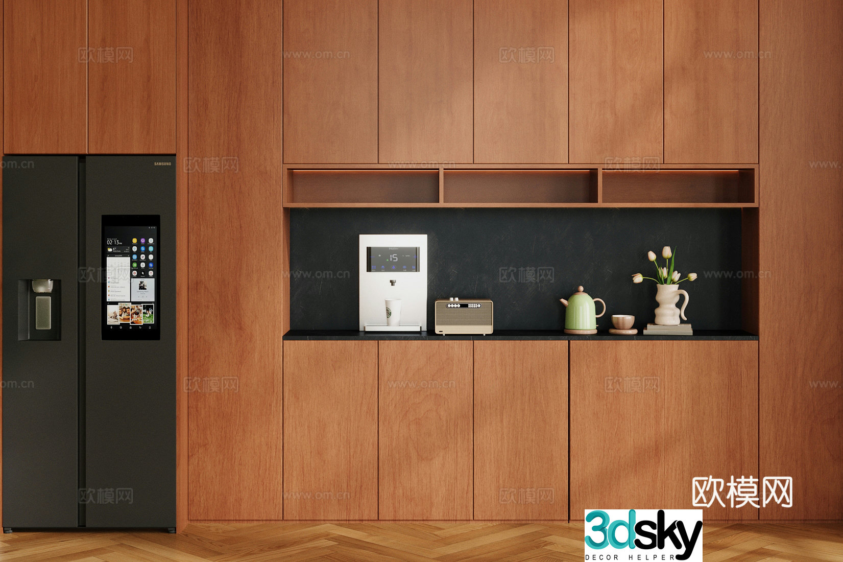 Middle-aged sideboard tea cabinet sideboard refrigerator sideboard sideboard sideboard sideboard finished meal sideboard 3D model