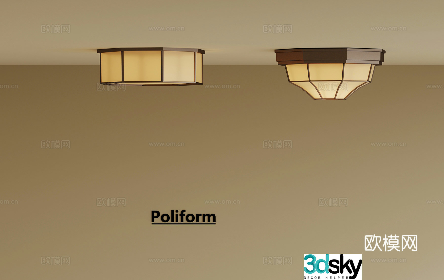French ceiling light 3D model