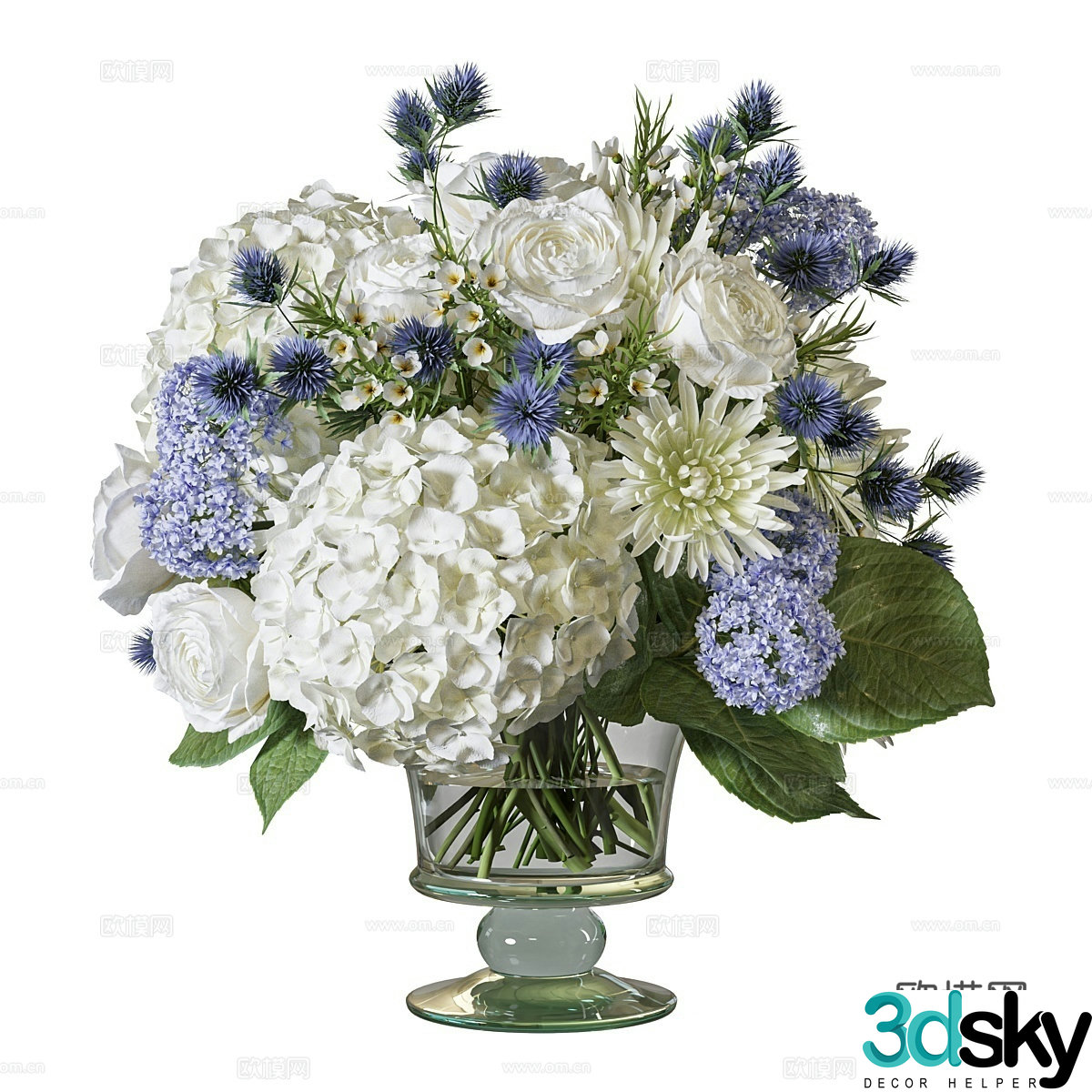 Modern floral ornaments 3D model