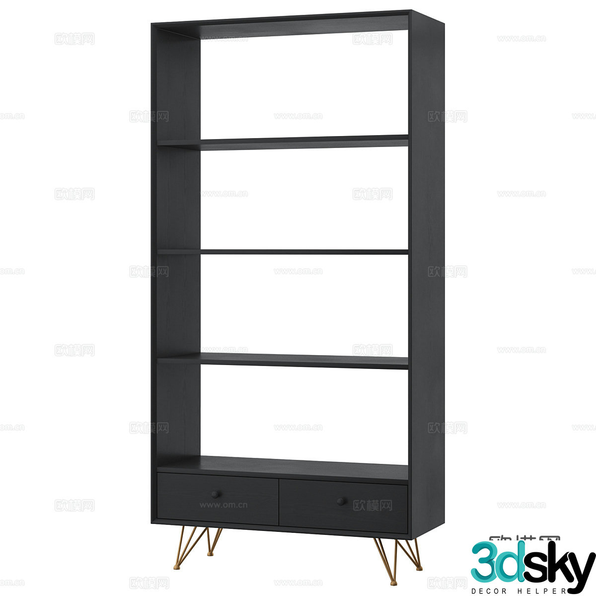 Nordic simple bookcase bookcase simple bookcase decorative bookcase living room bookcase 3d model