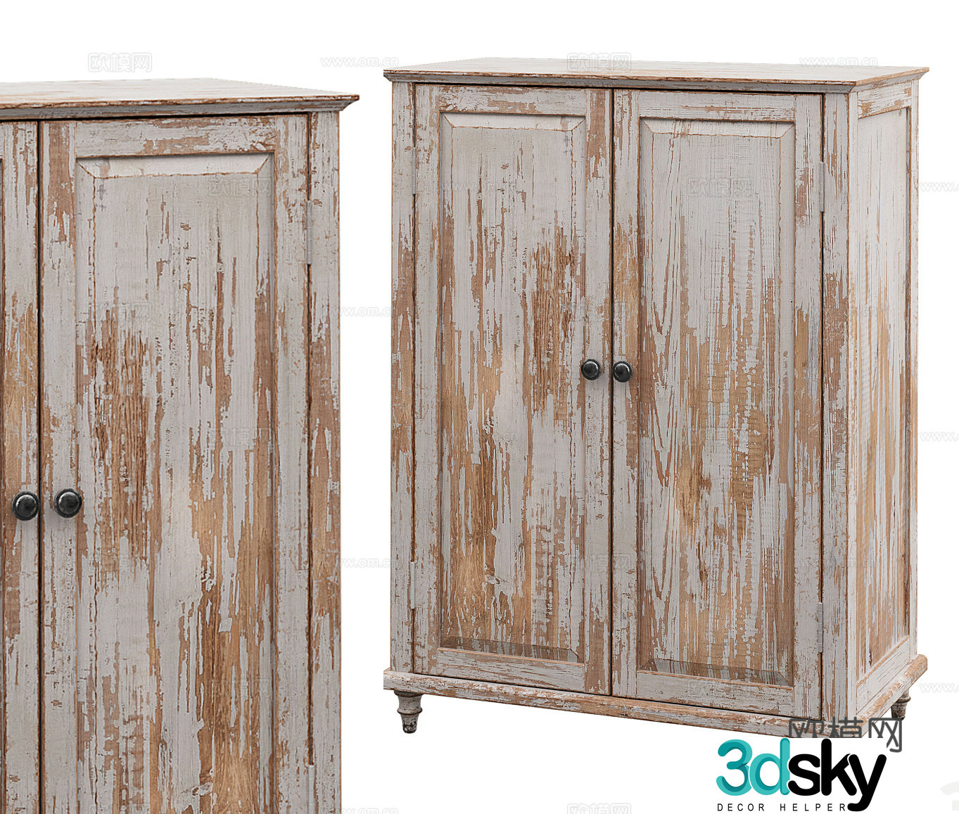 New Chinese style old wooden locker chest of drawers antique wardrobe old wooden wardrobe 3d model