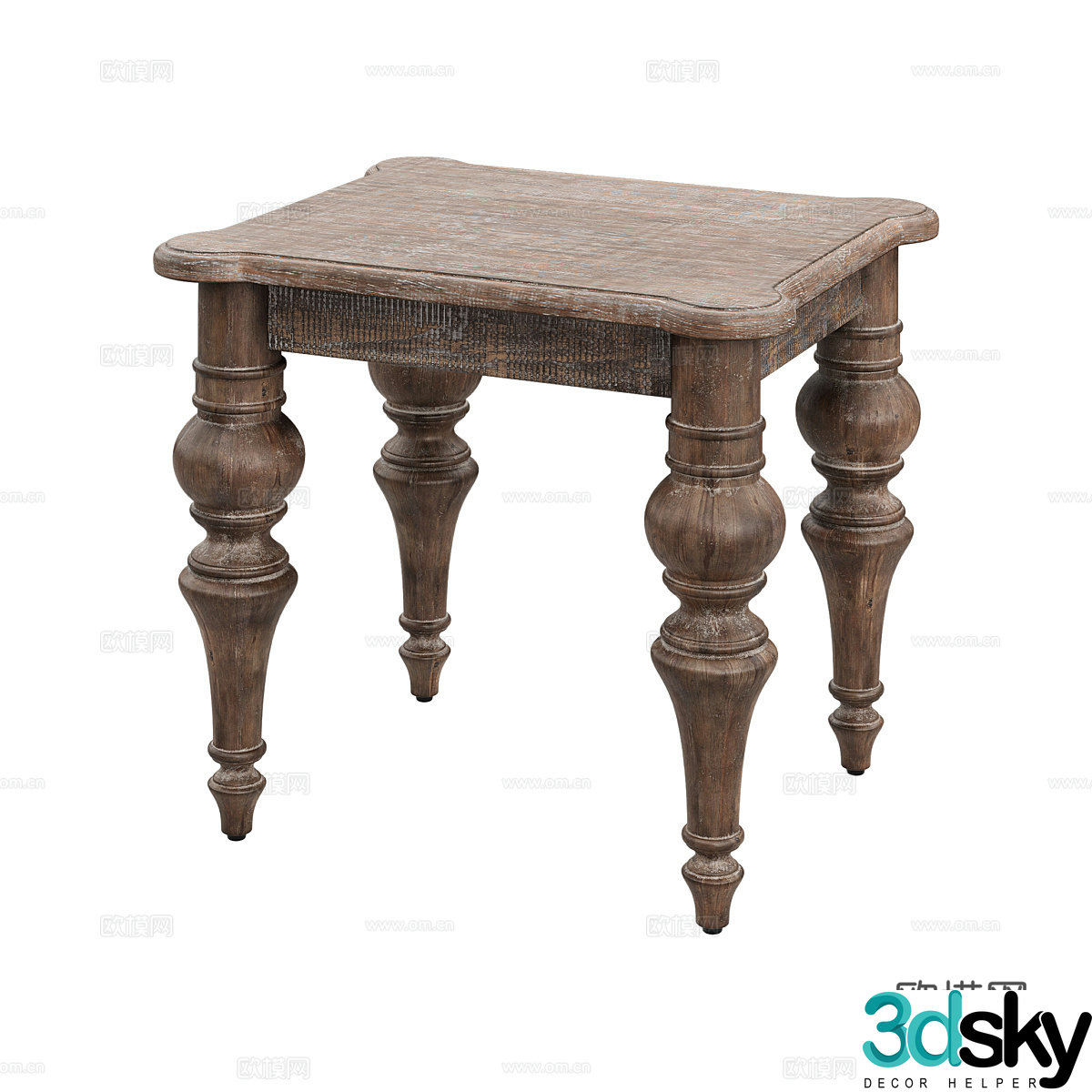 French simple bedside table bedside table simple bedside table 3D model