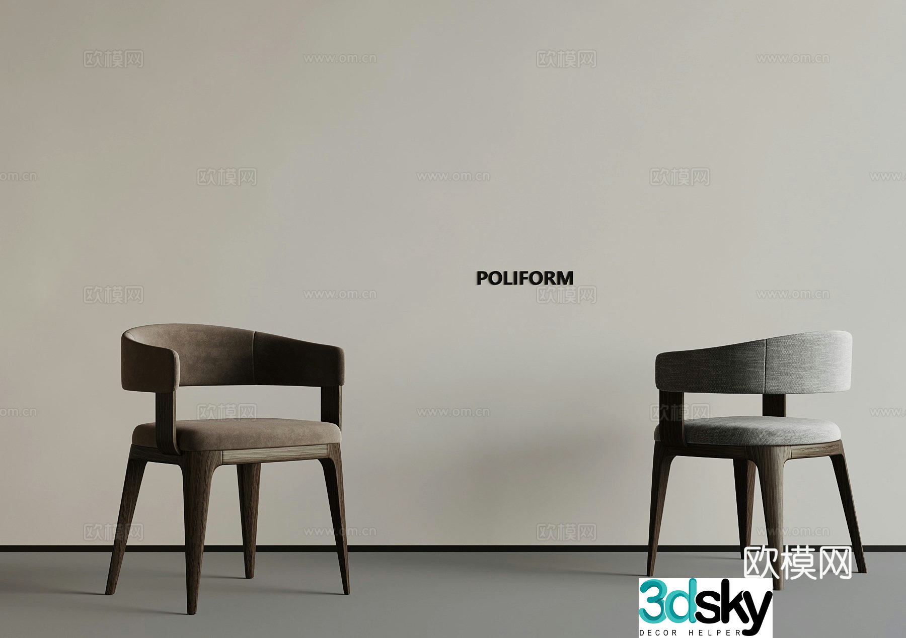 Modern chair Single chair Dining chair 3d model