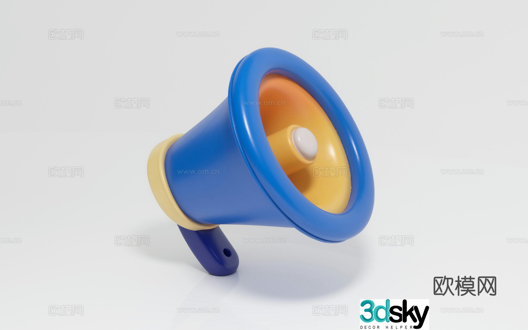 Cartoon speaker megaphone promotional call loud call Meichen props sign in and check in 3D model