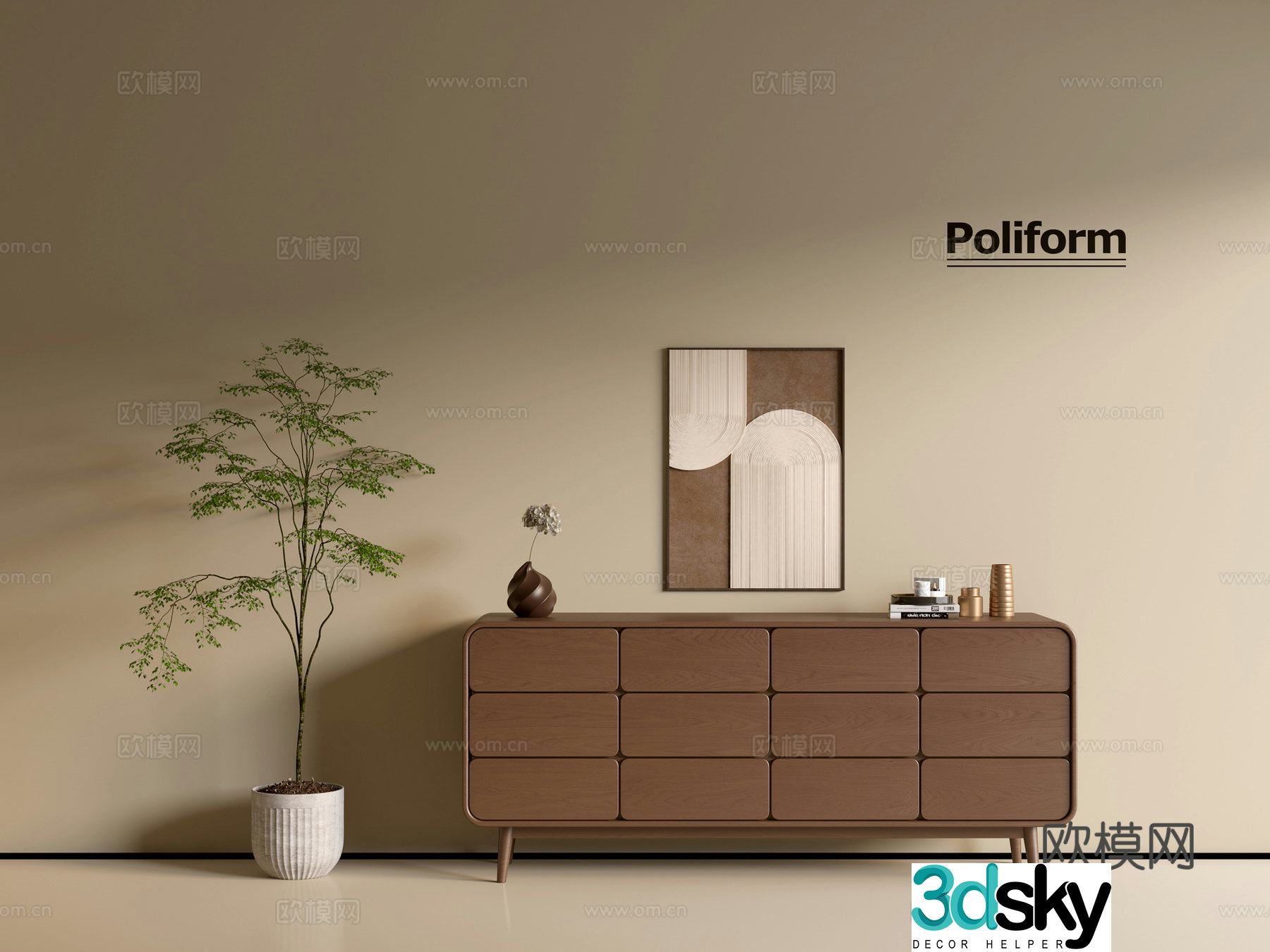 Modern wood grain cabinet ins wind minimalist wind cabinet whole cabinet sideboard balcony cabinet storage 3D model