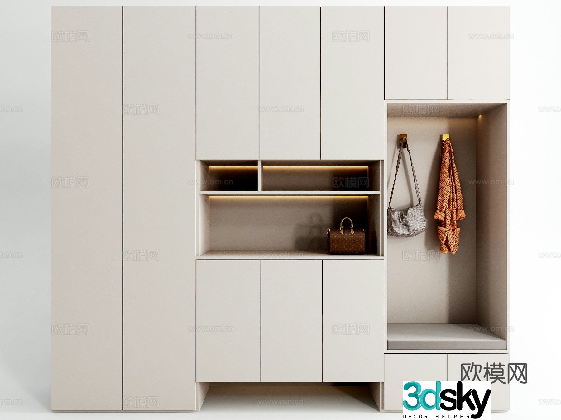 Modern shoe cabinet sideboard 3d model 3d model