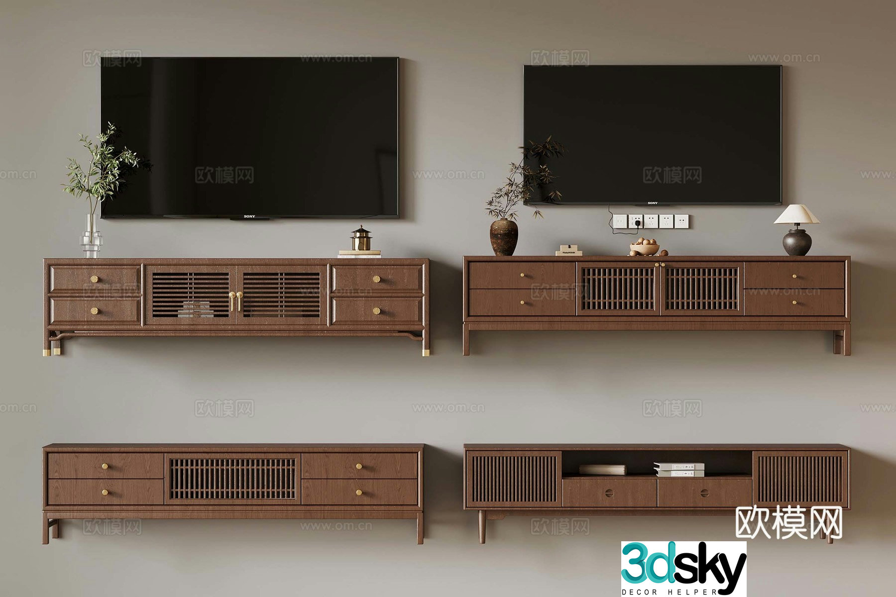 New Chinese TV cabinet 3D model