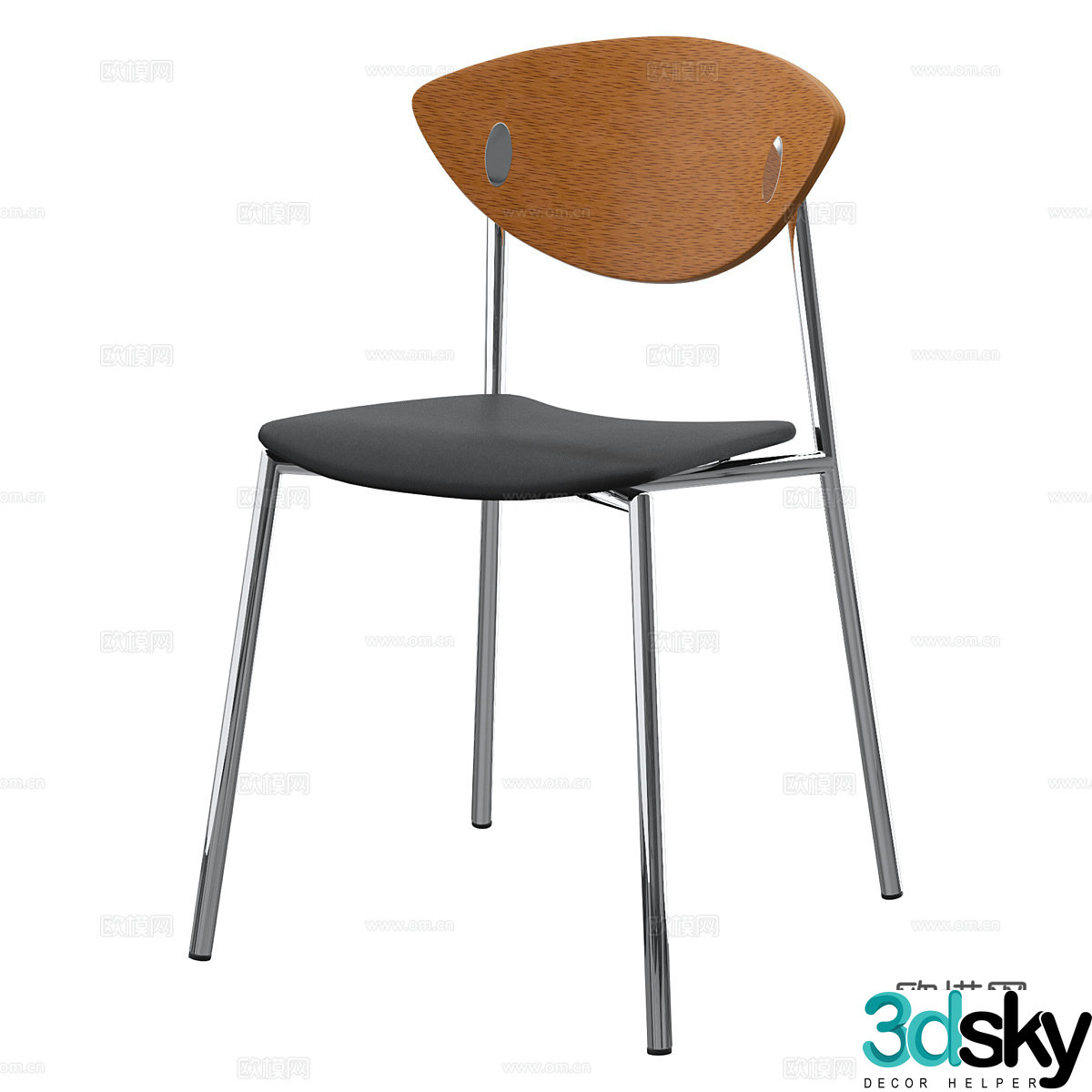 Nordic simple single chair Single chair Simple chair Leisure chair Stool 3d model