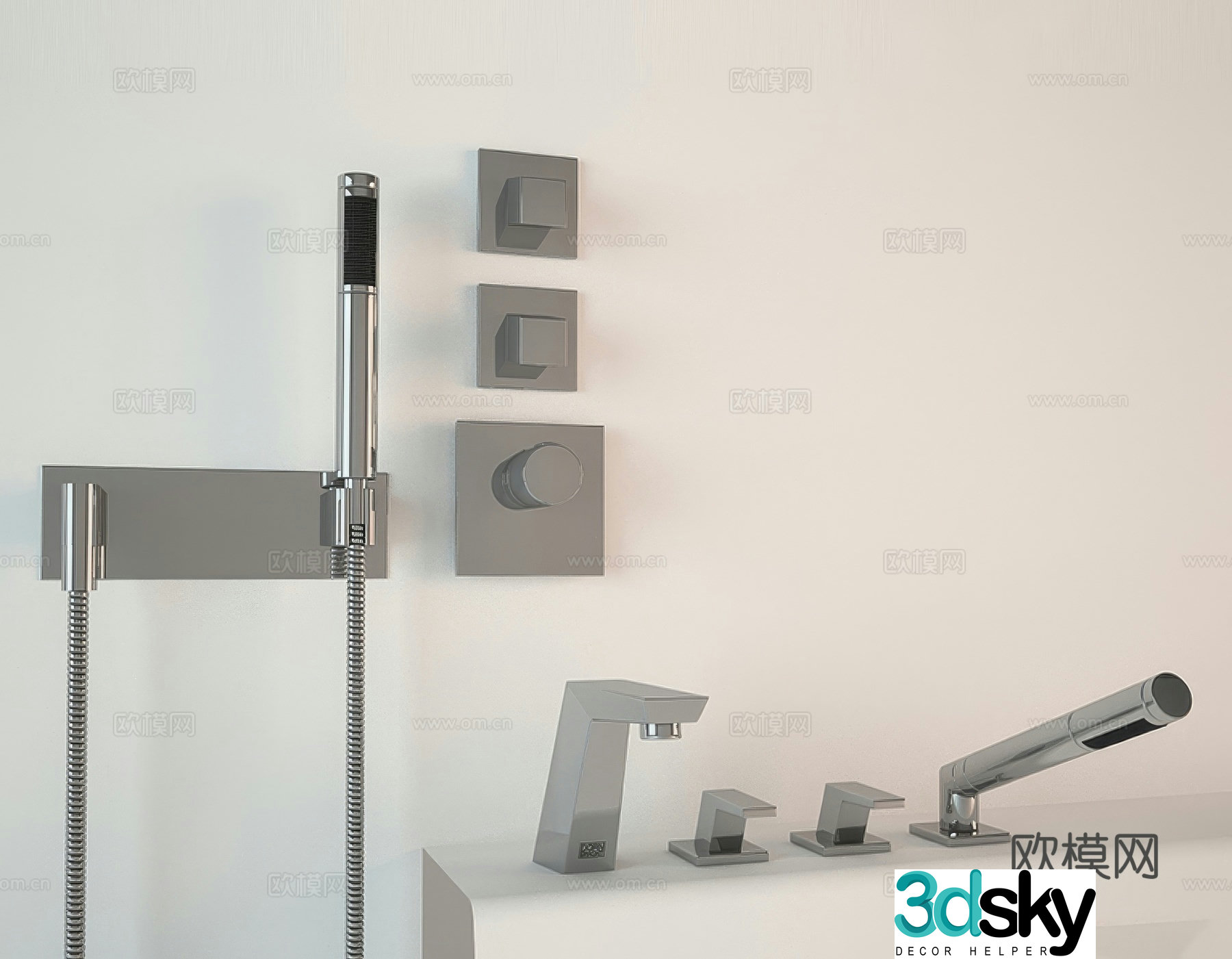 Bathroom faucet shower 3d model