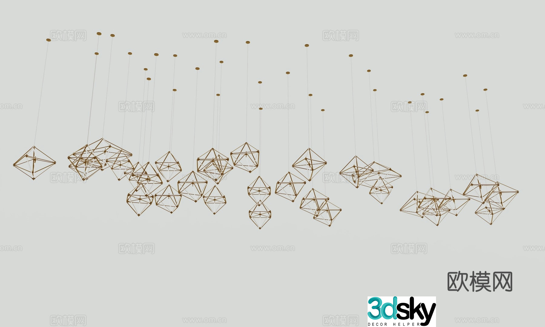 Modern chandelier 3d model