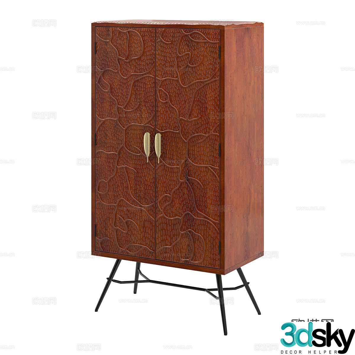 Nordic simple storage cabinet storage cabinet decorative cabinet low cabinet side cabinet 3d model