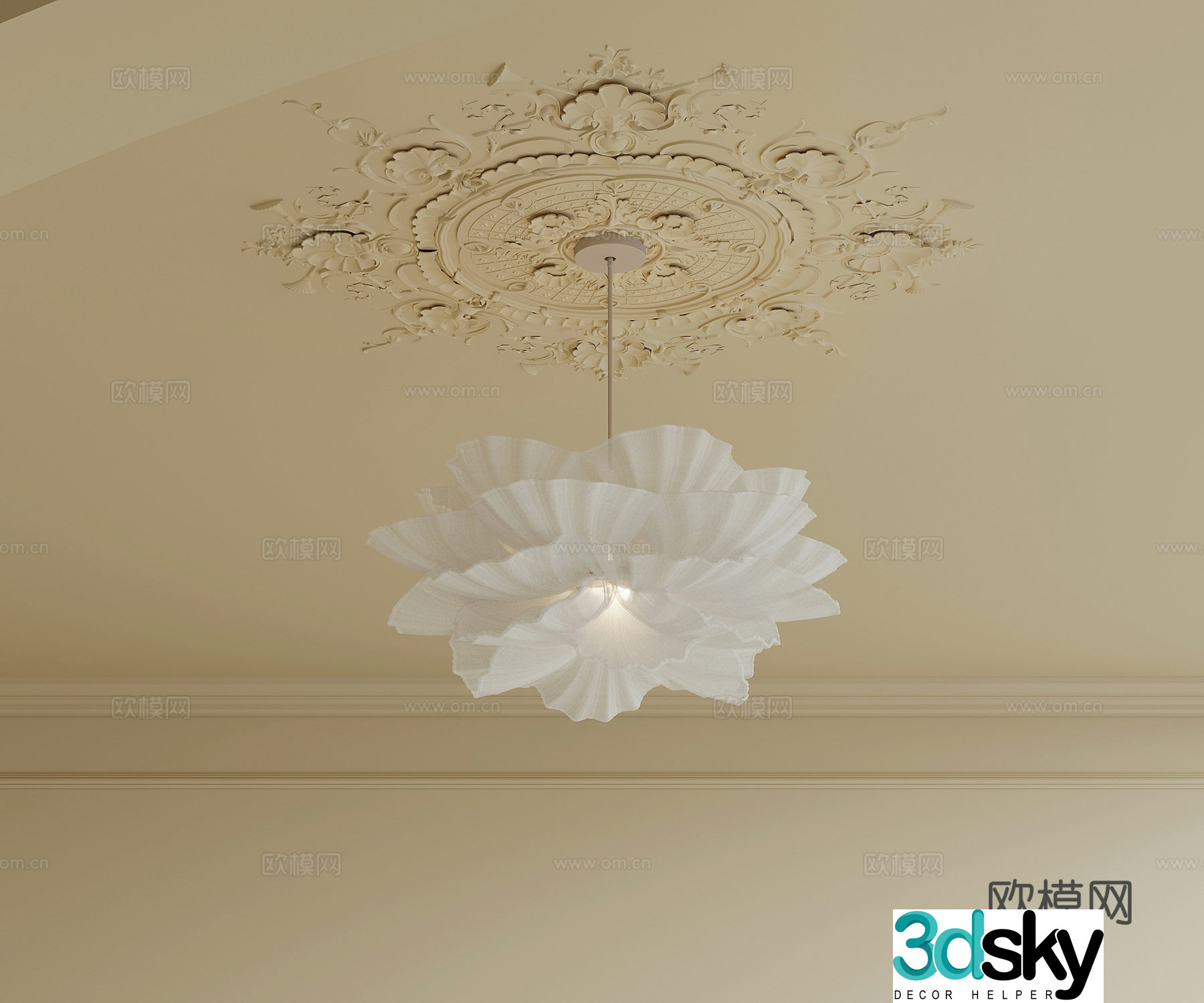 Chandelier French Cream Style Chandelier Decorative Chandelier Art Chandelier 3D Model