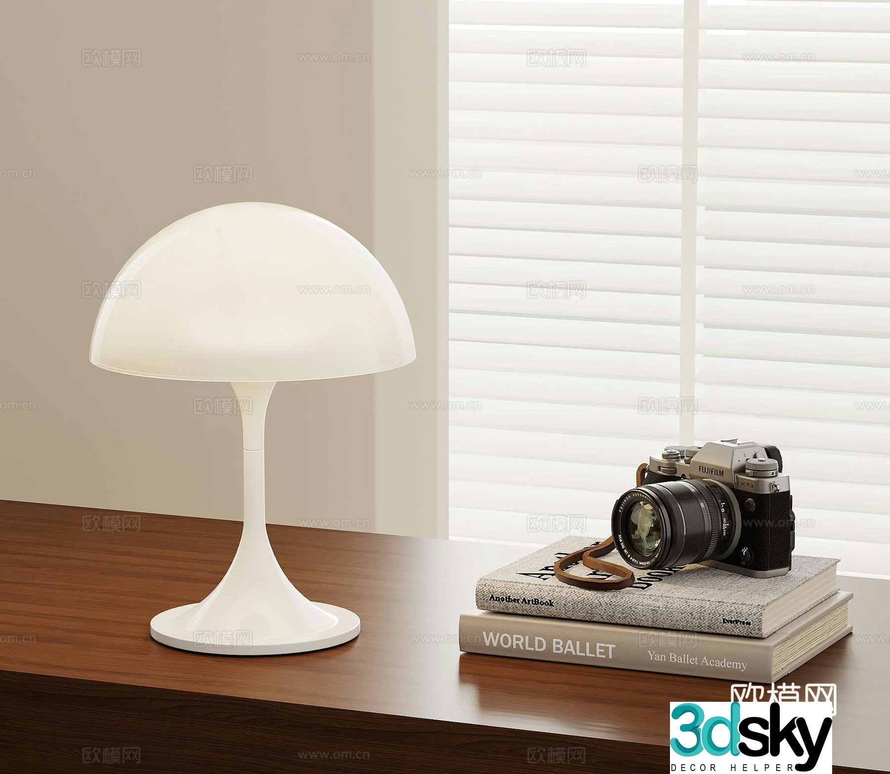 Modern desk lamp camera 3d model