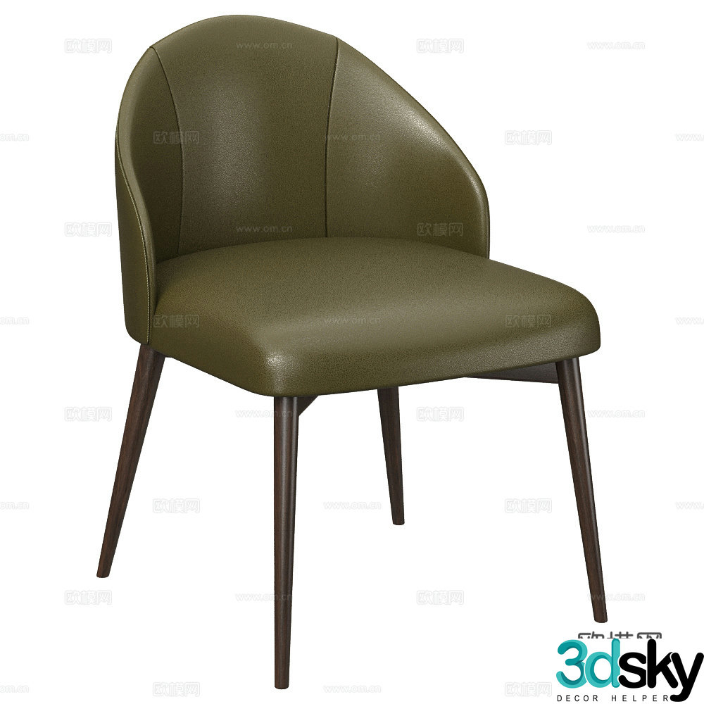Modern Italian leather single chair 3d model
