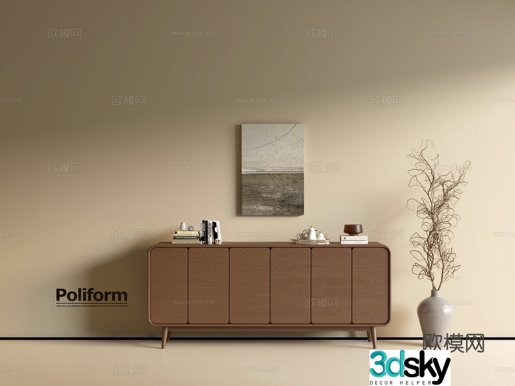 Modern wood grain cabinet ins wind minimalist wind cabinet whole cabinet sideboard balcony cabinet storage 3D model