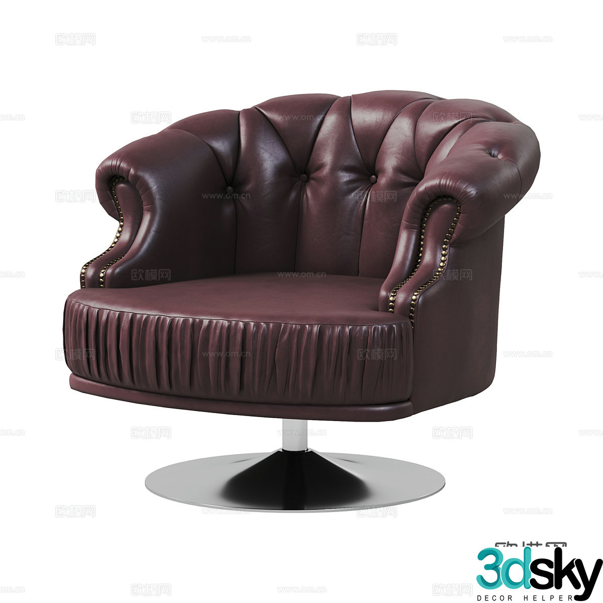 Modern Italian leather armchair 3d model