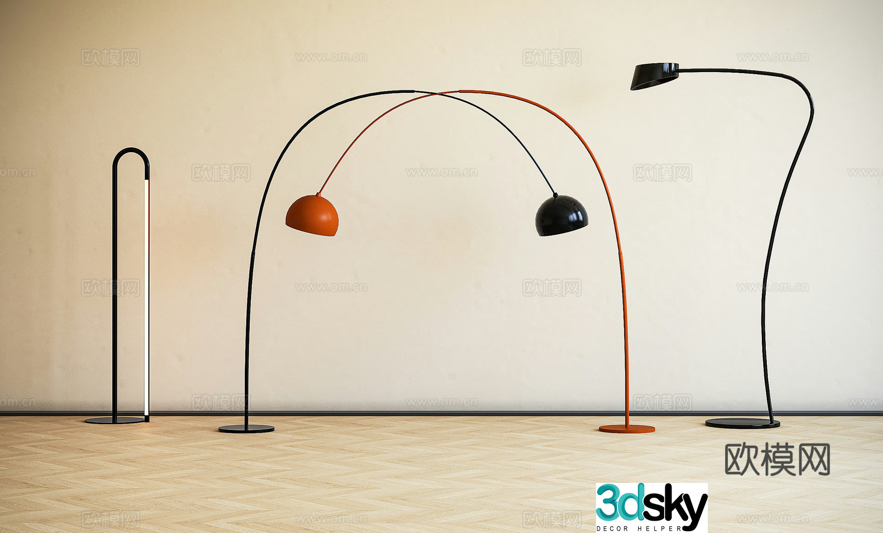 Modern minimalist floor lamp 3d model