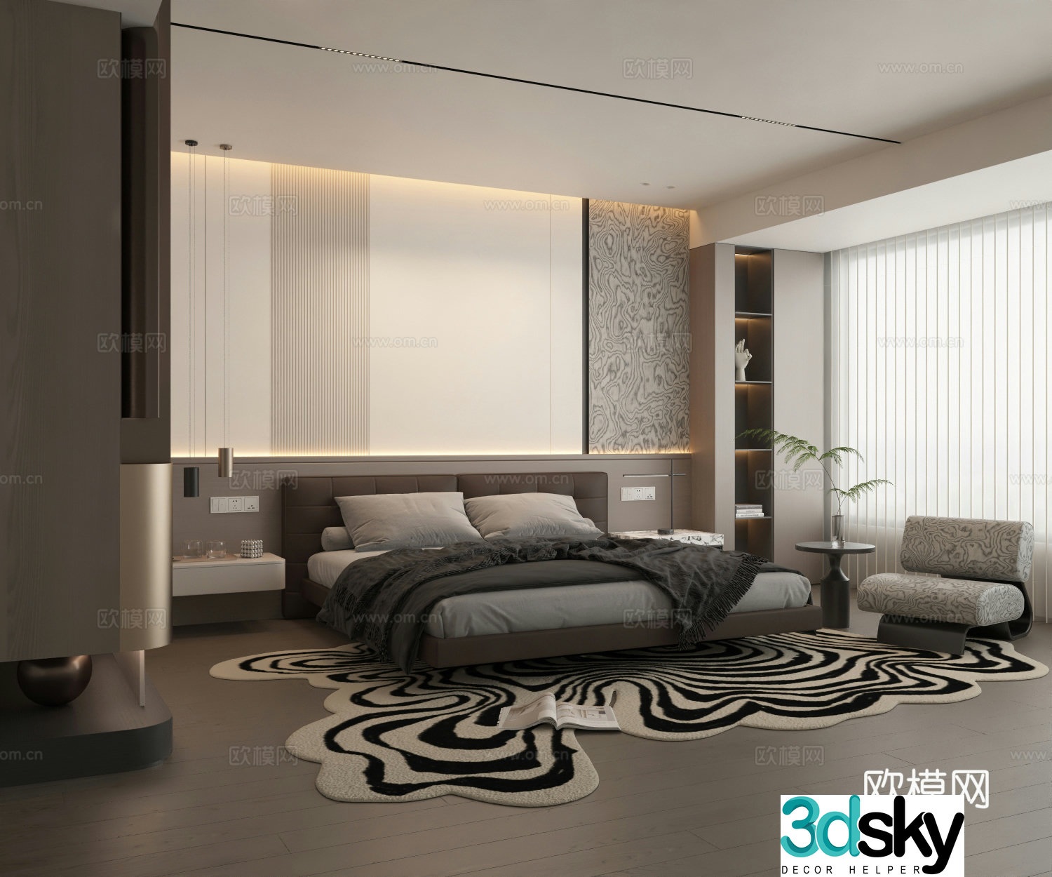 Italian style bedroom 3d model