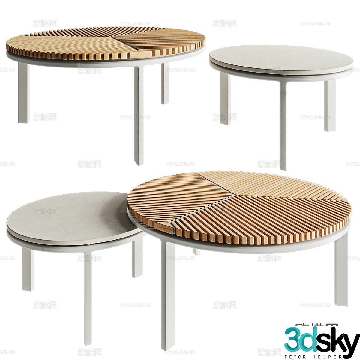 Modern Italian minimalist round coffee table 3D model