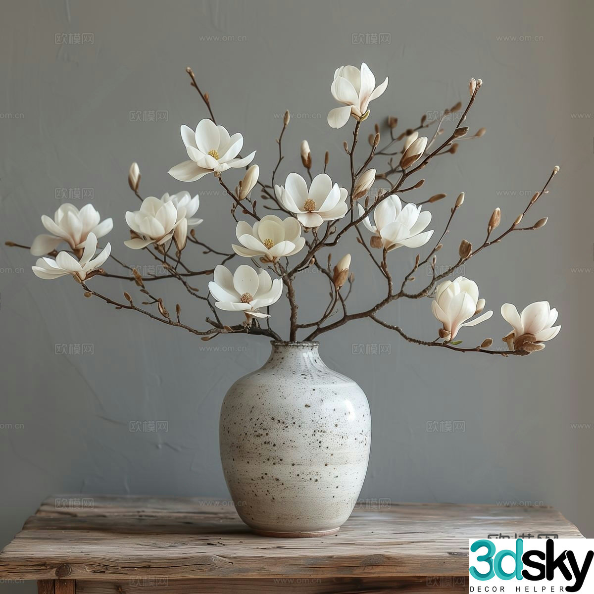 Retro medieval flower art vase ornament 3d model