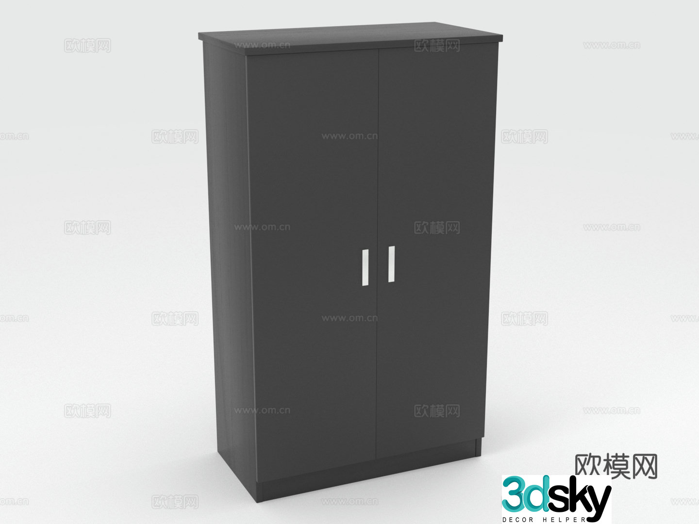 Wardrobe Storage Locker Locker Two-door Cabinet Stand Cabinet 3D Model