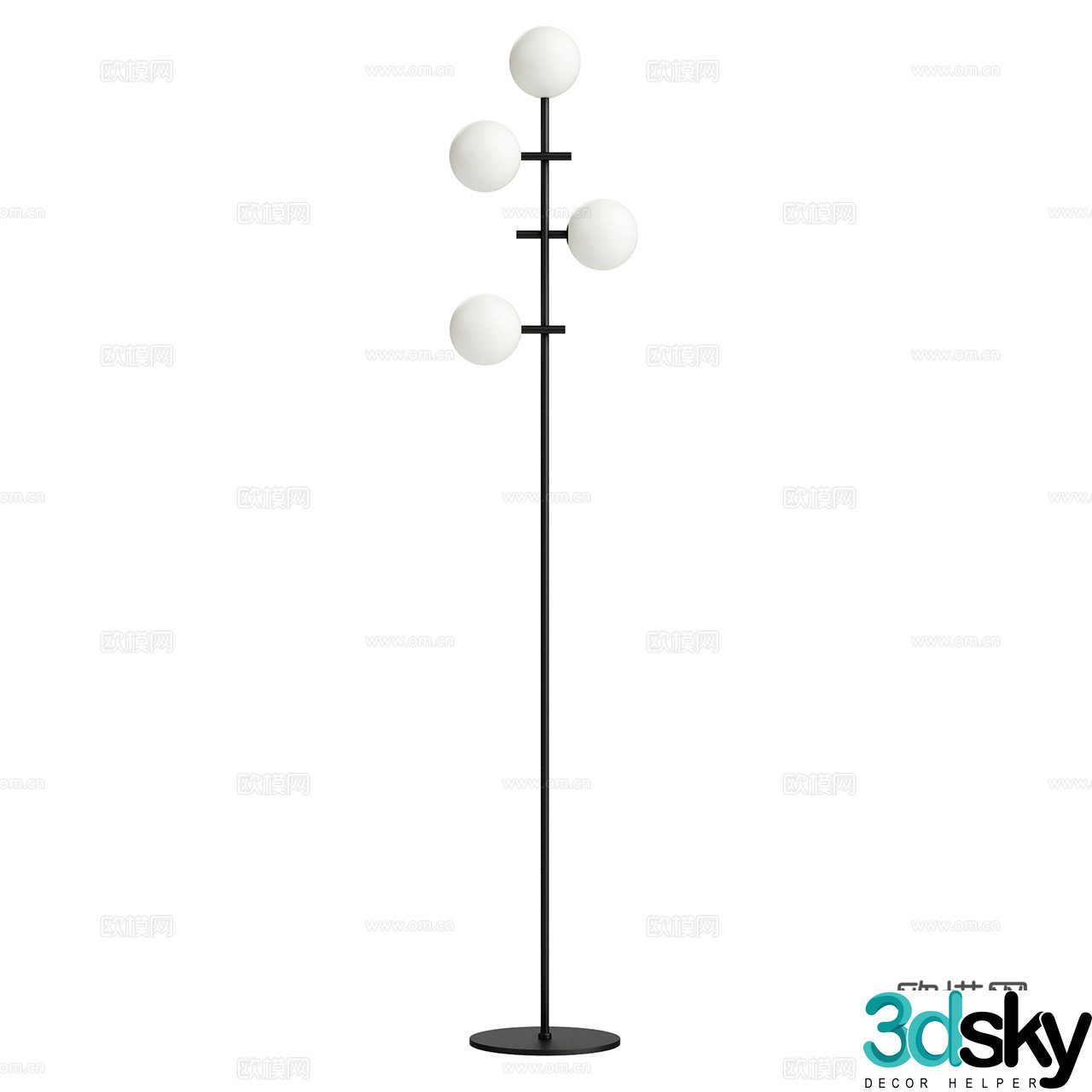 Mantra modern floor lamp minimalist floor lamp glass floor lamp spherical floor lamp 3d model