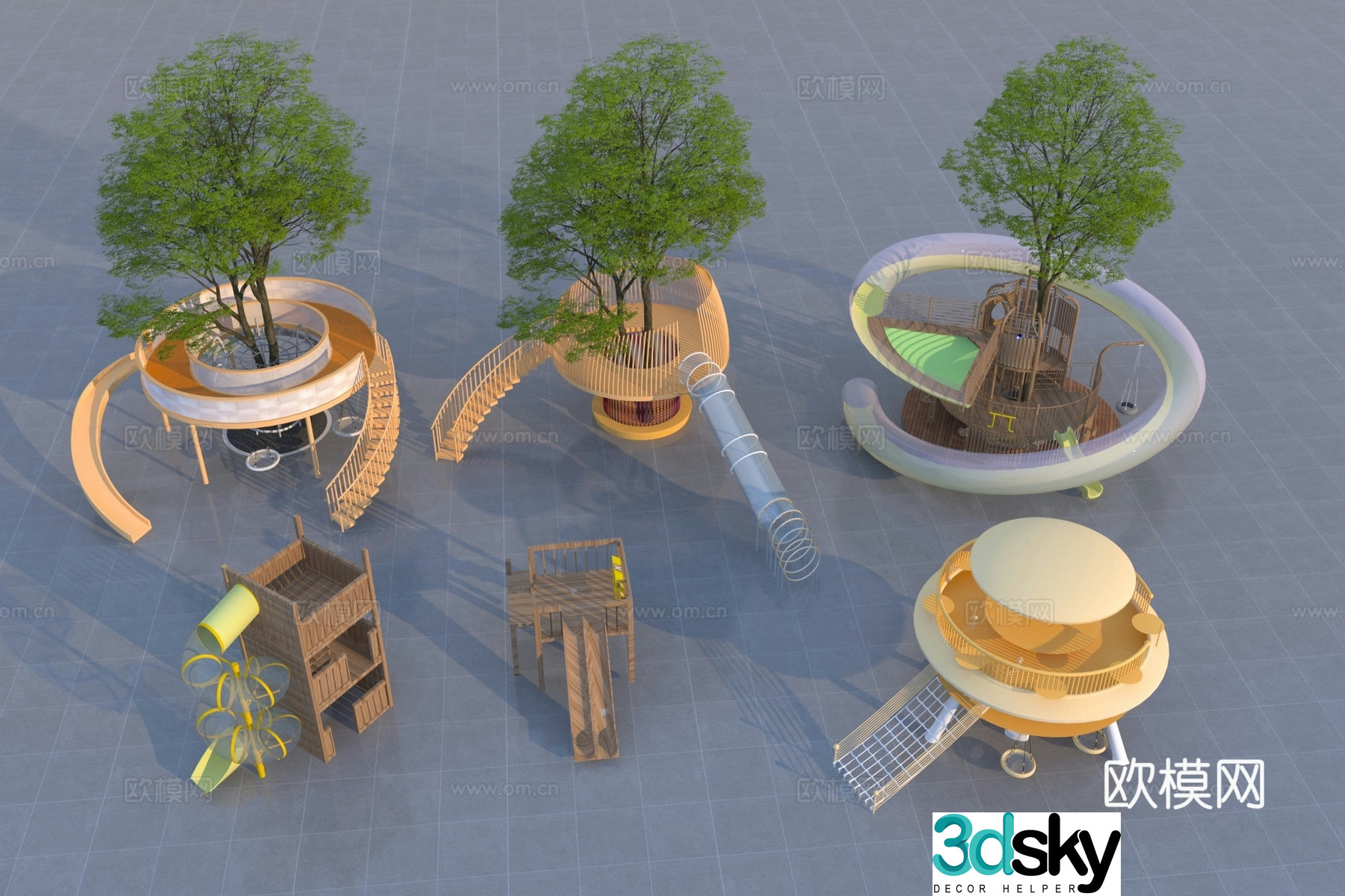 Modern children's equipment combination 3d model