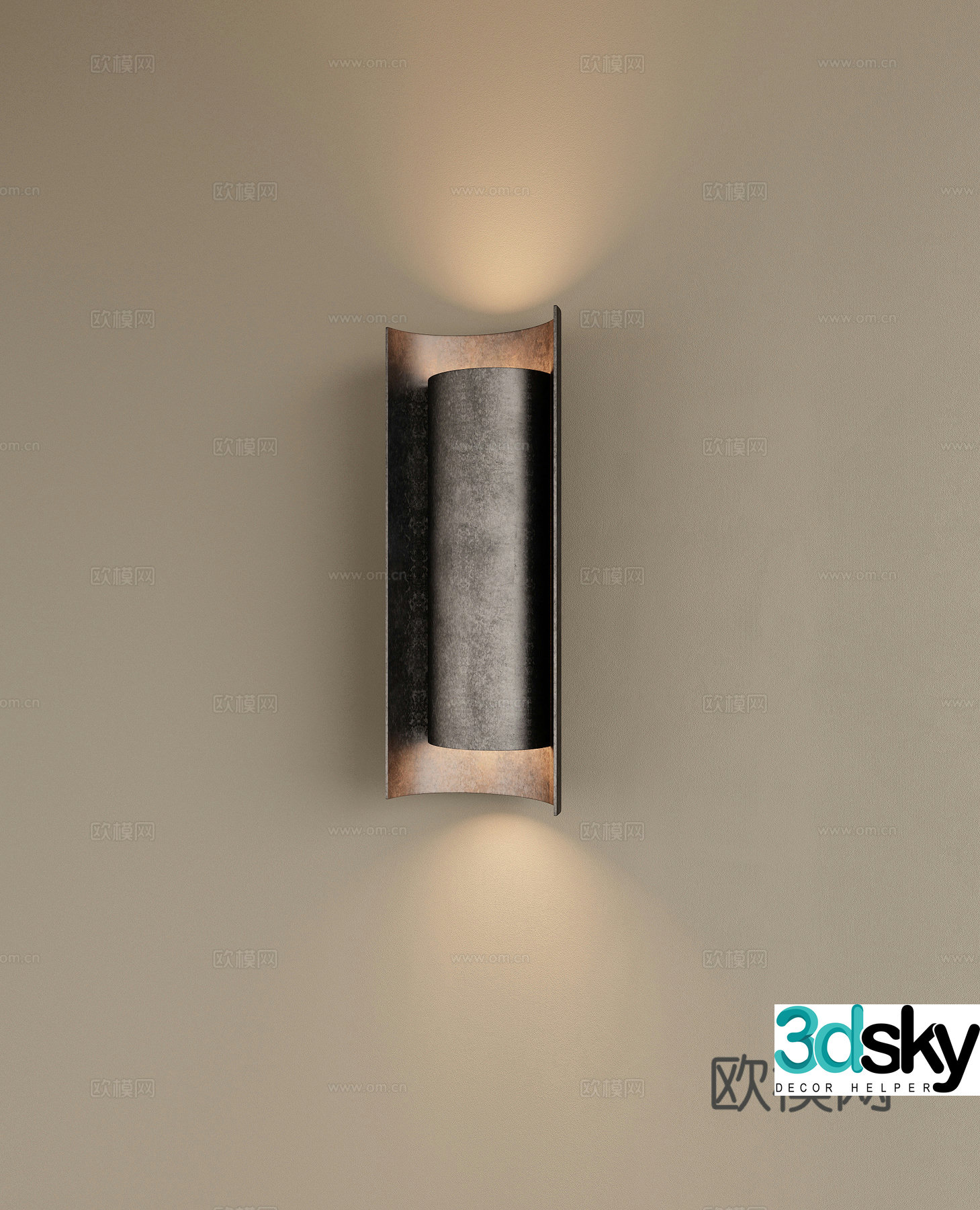 Medium style metal wall lamp Long strip wall lamp Mirror front wall lamp Bedside wall lamp Living room wall lamp 3D model