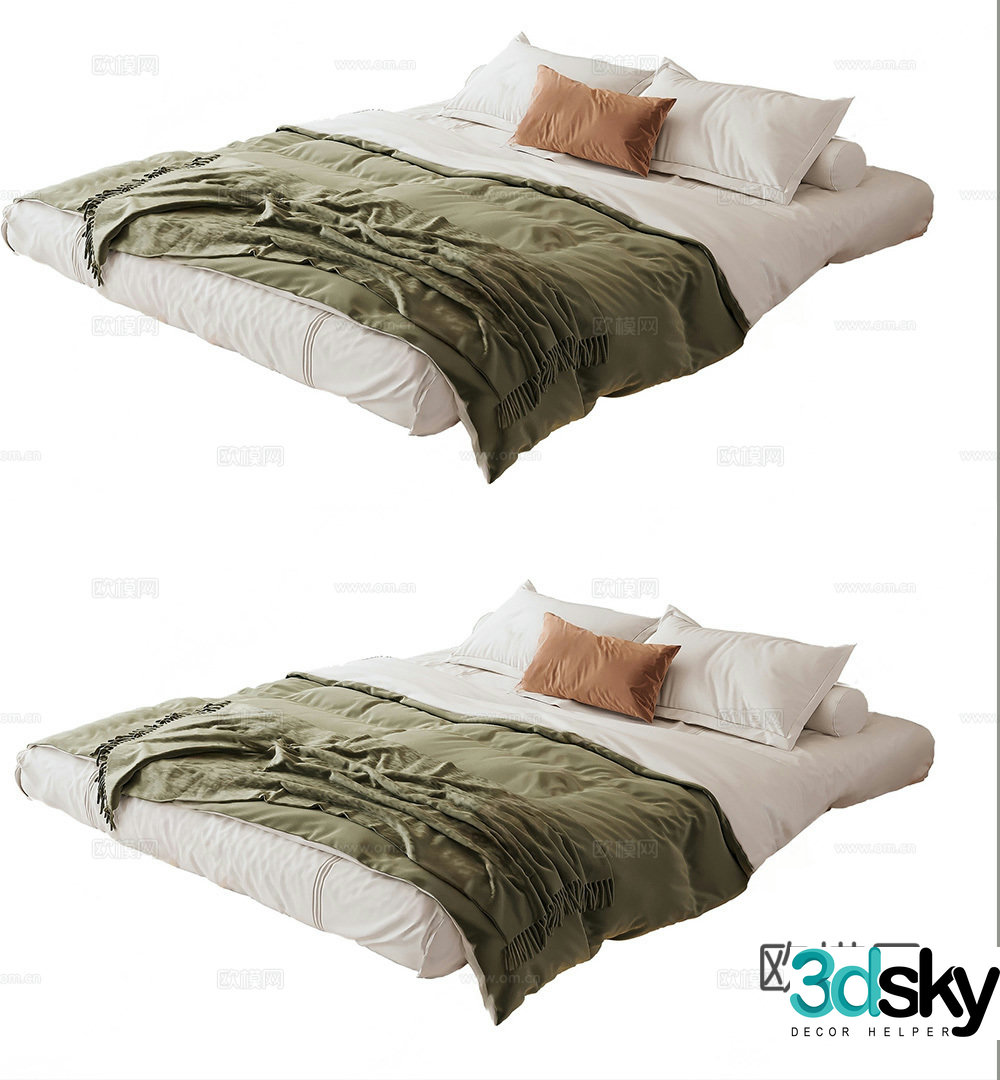Modern retro bedding 3d model