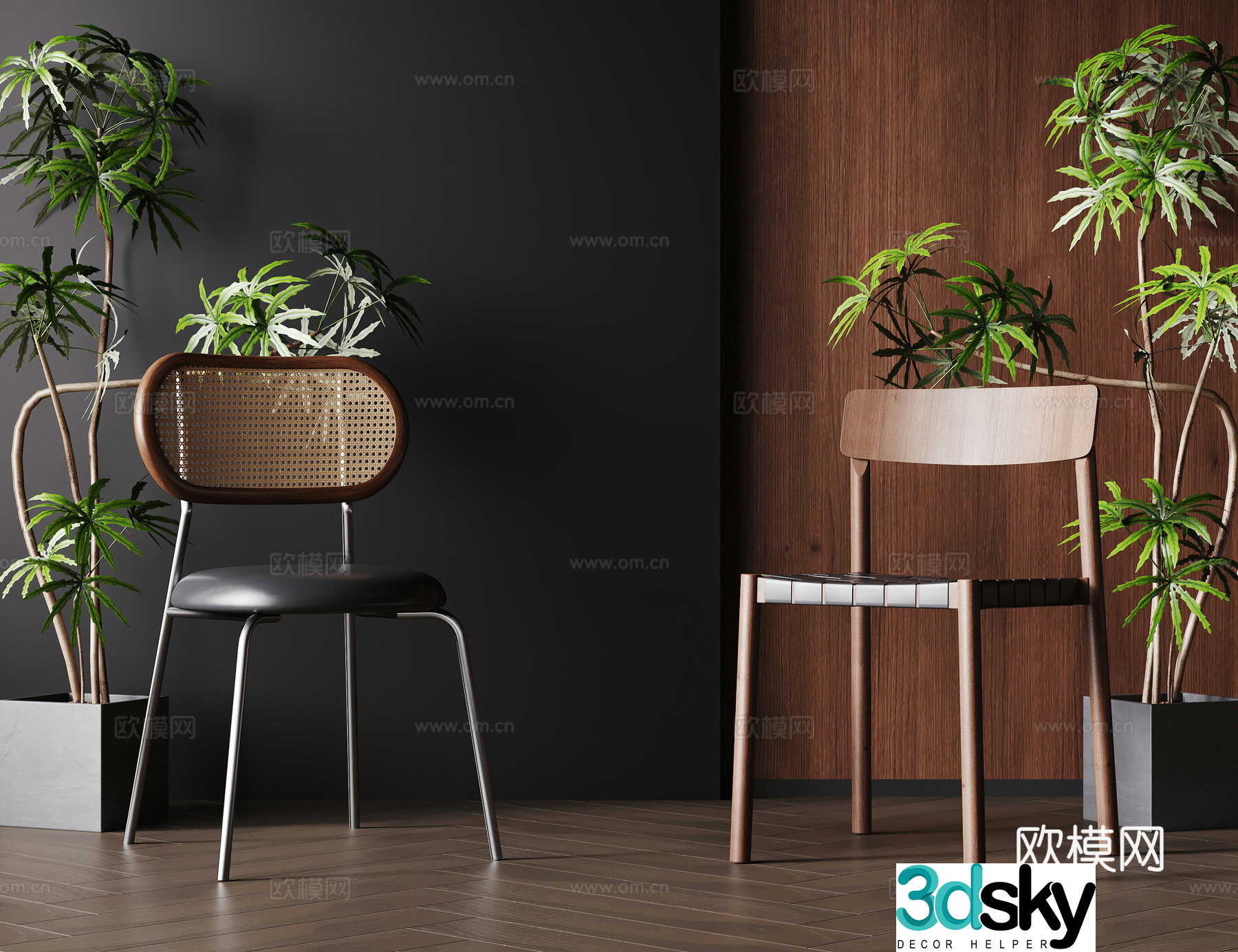 Medium style single chair dining chair book chair dressing chair 3d model