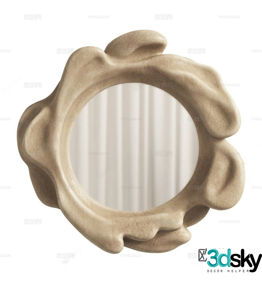 Wasabi Middle Ages Mirror Daily necessities Mirror Makeup Mirror 3D Model