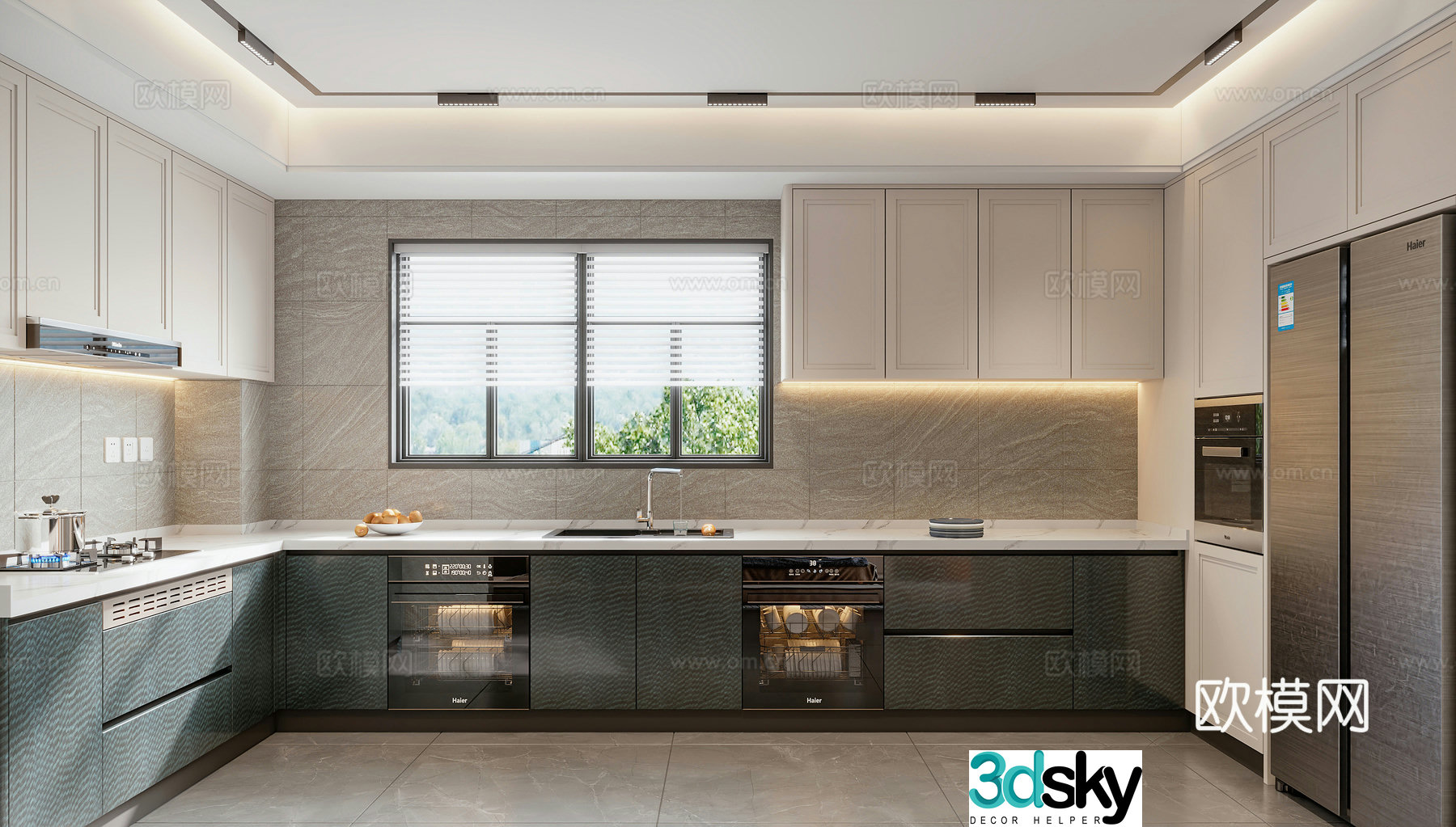 Modern home kitchen 3d model