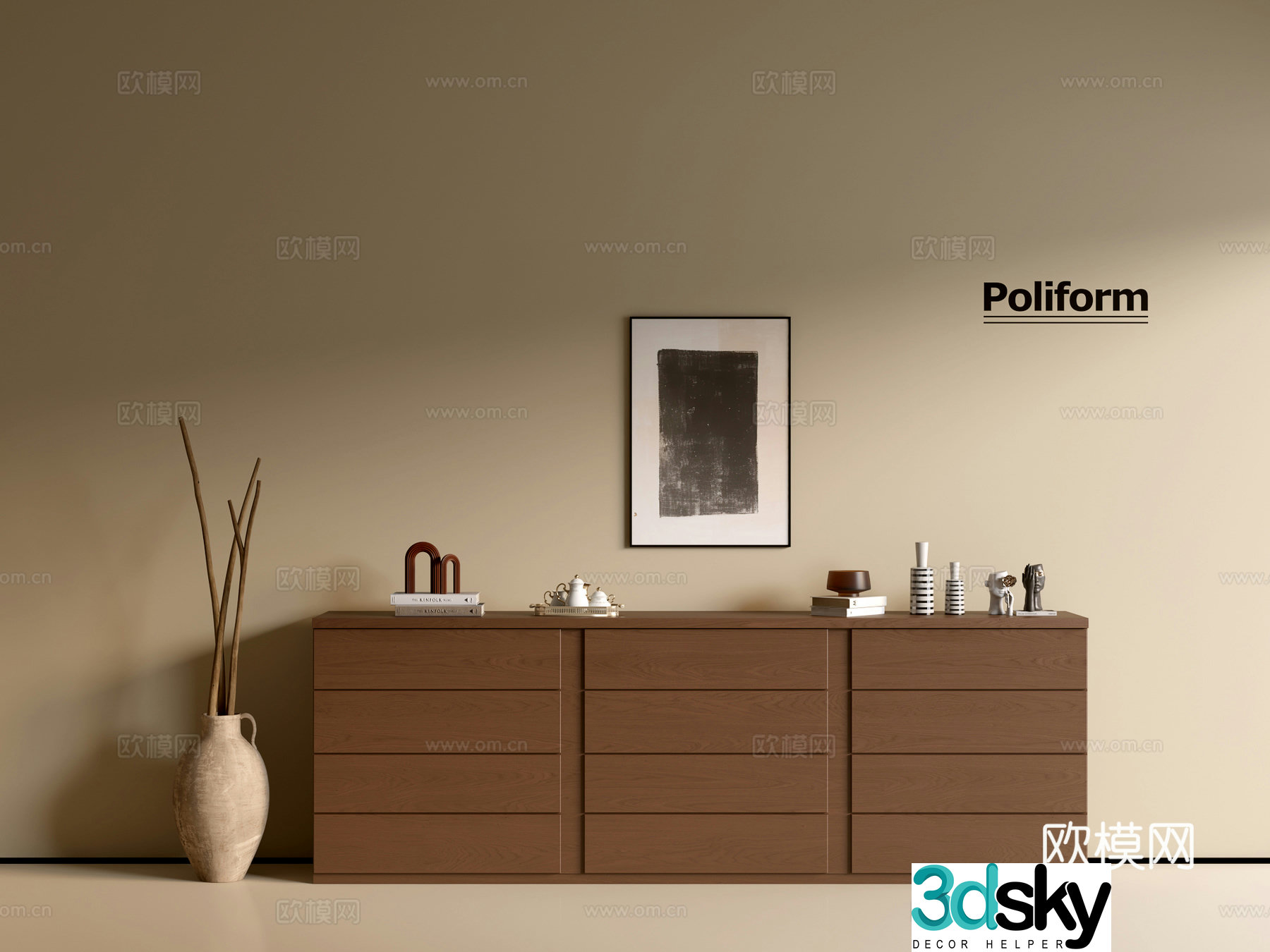 Modern wood grain cabinet ins wind minimalist wind cabinet whole cabinet sideboard balcony cabinet storage 3D model
