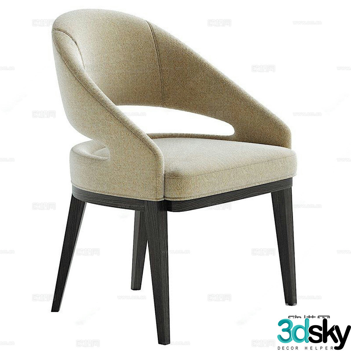 Modern dining chair Modern dining chair Single chair Leisure chair Armchair Back chair 3d model