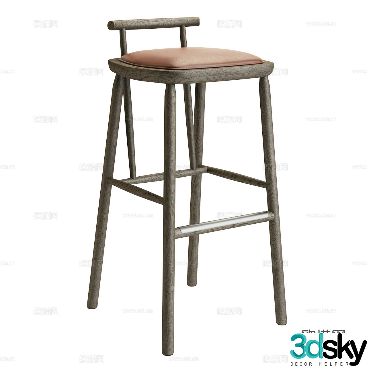 Linteloo New Chinese style bar chair Chinese style bar chair Bar stool Wooden bar stool Wooden bar chair 3D model