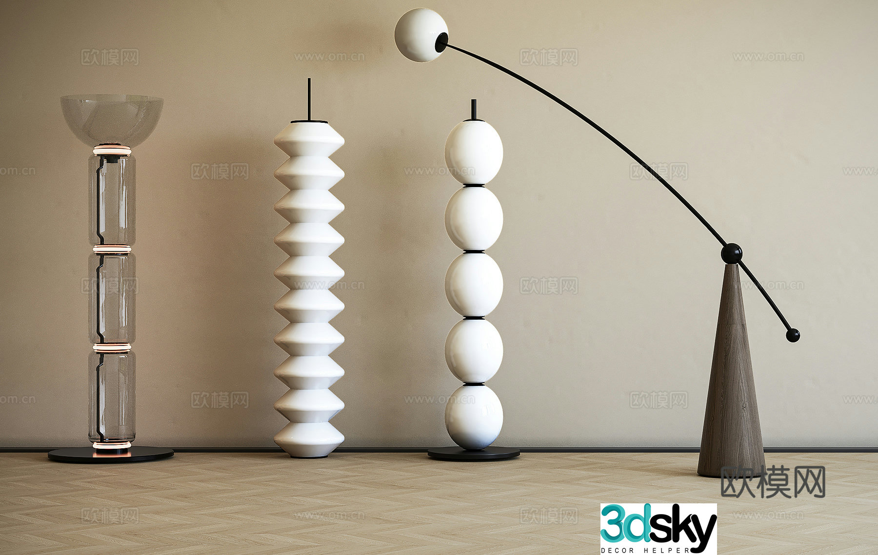 Wasabi wind floor lamp 3d model