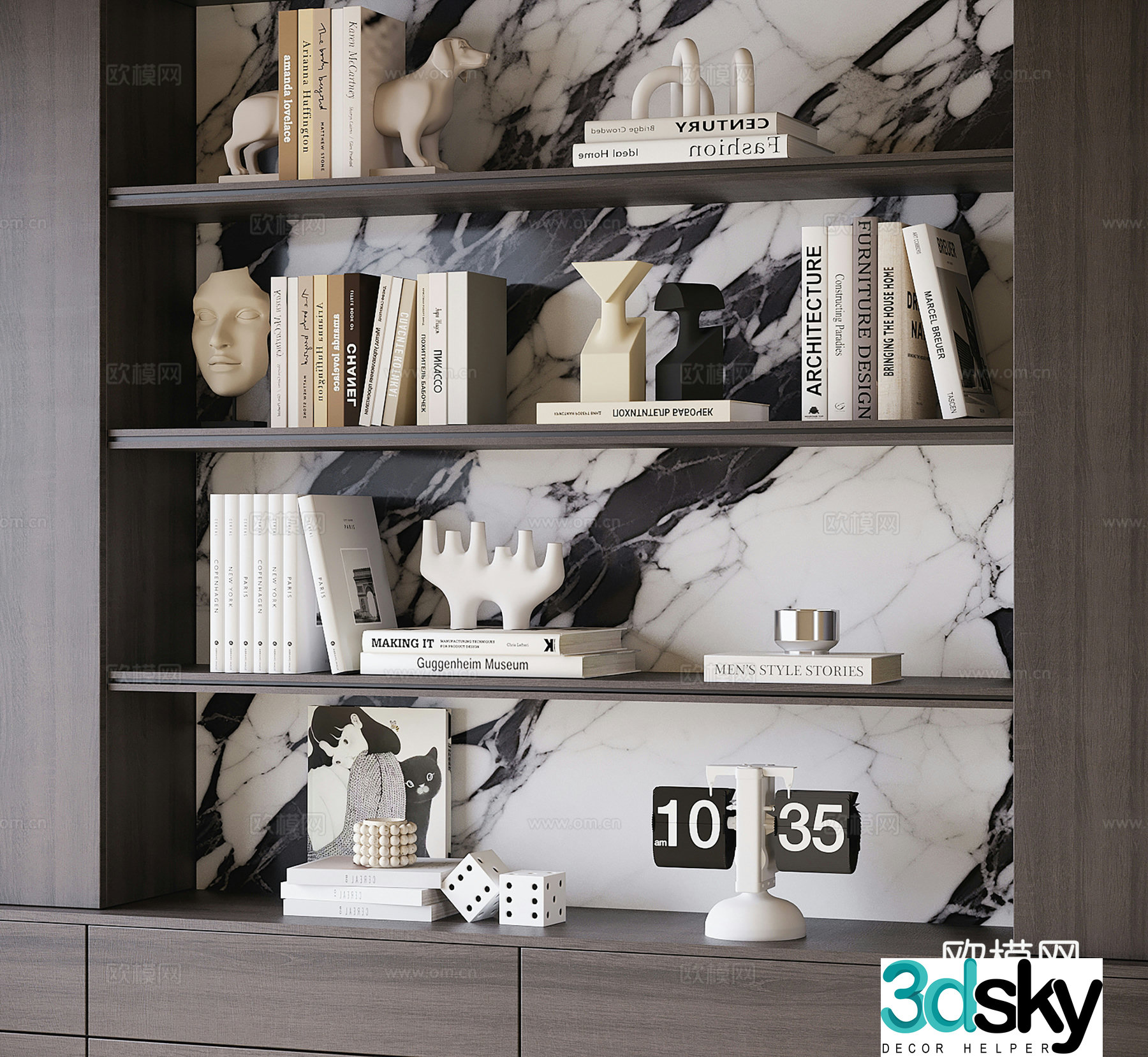 Modern book ornaments Bookcase ornaments 3d model