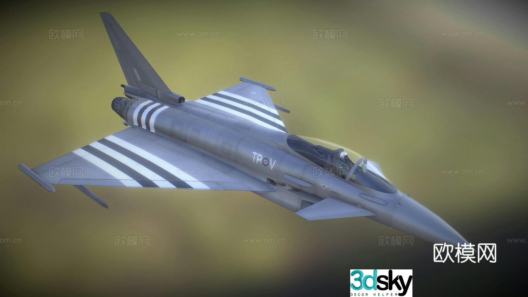 Modern fighter jet fighter J-10 3d model