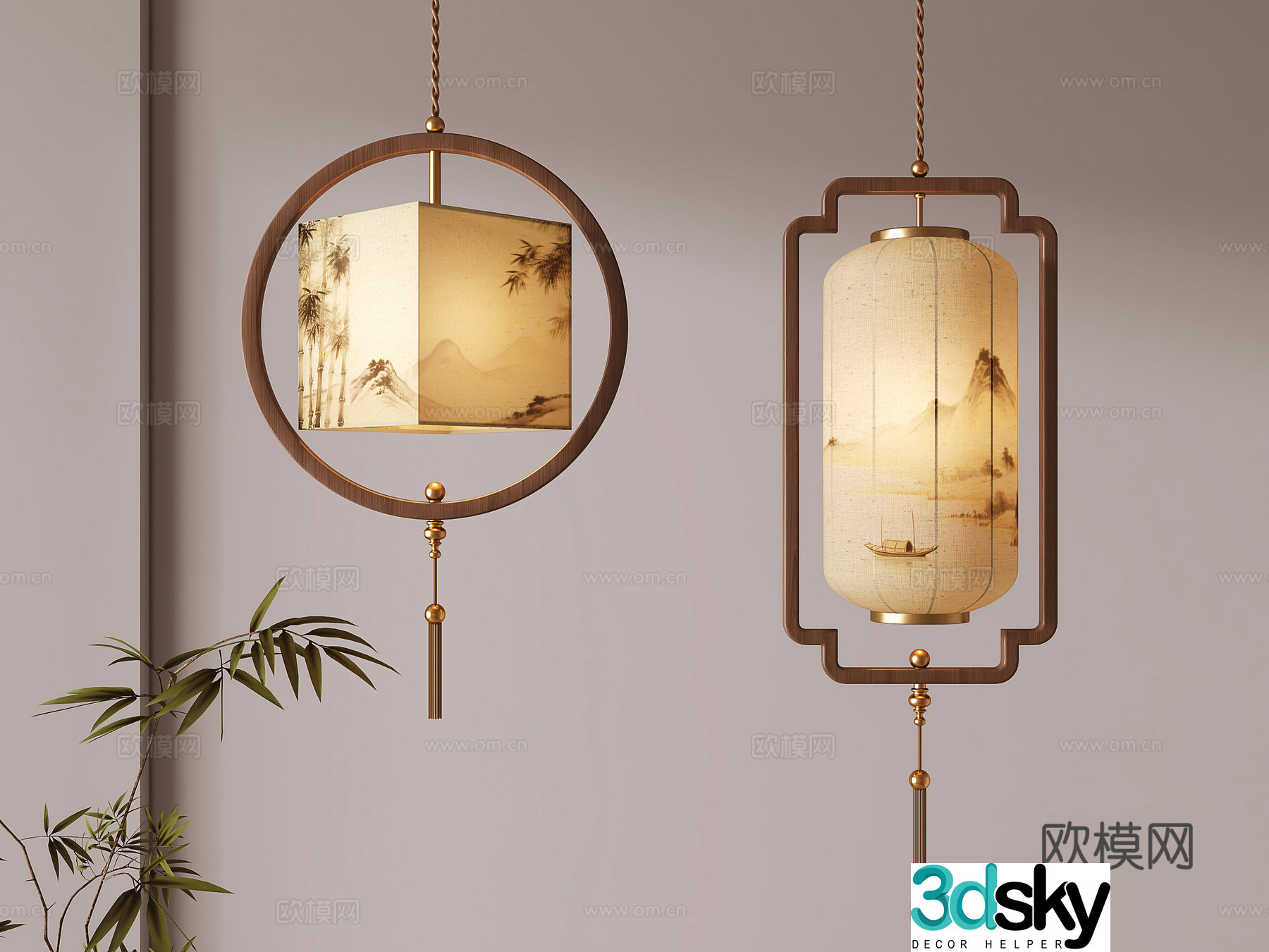 New Chinese chandelier 3D model