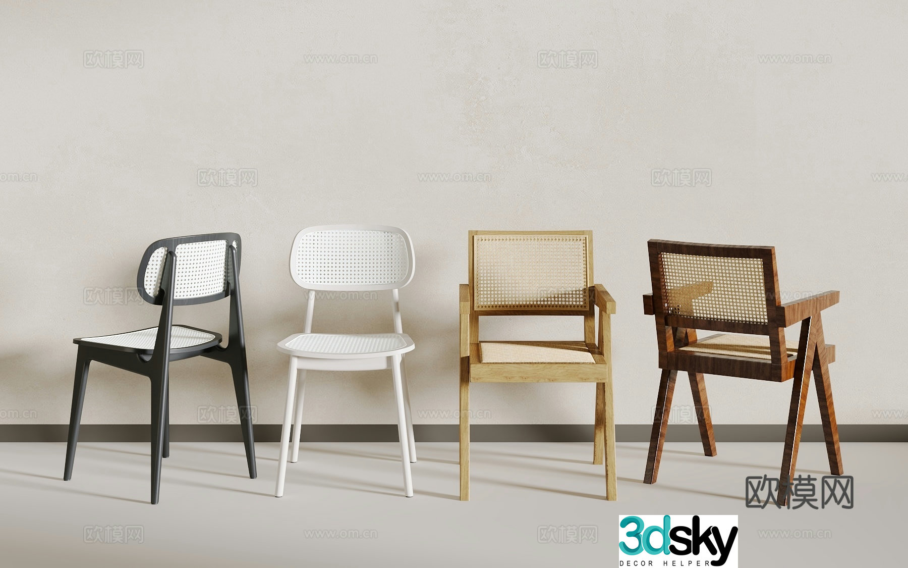 Medium ancient chair 3d model