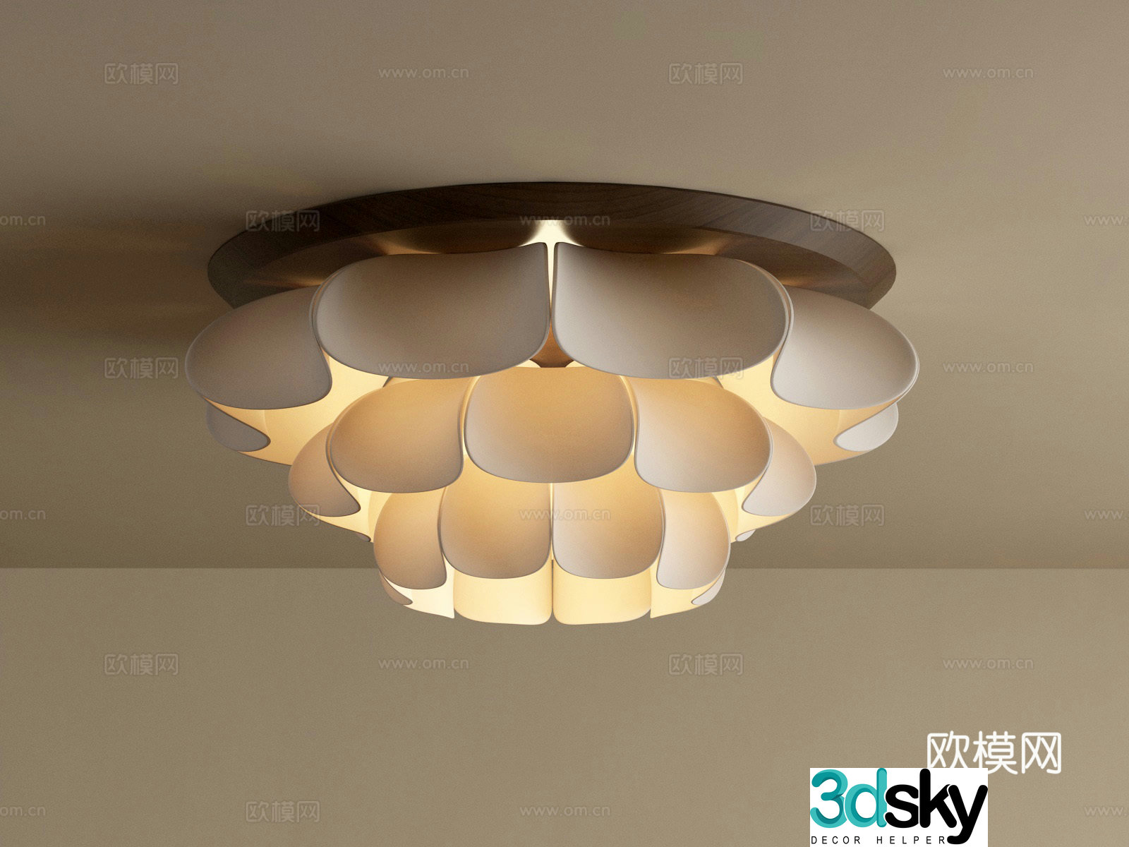 Wasabi Middle Age Ceiling Light 3D Model