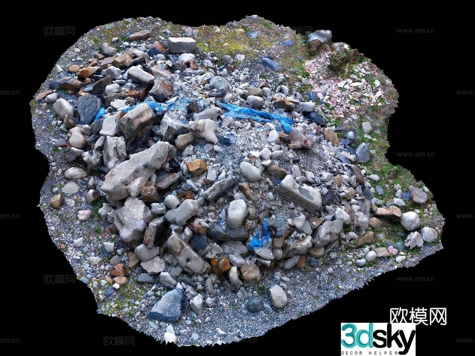 stones stone piles building materials pebbles stones rock 3d model