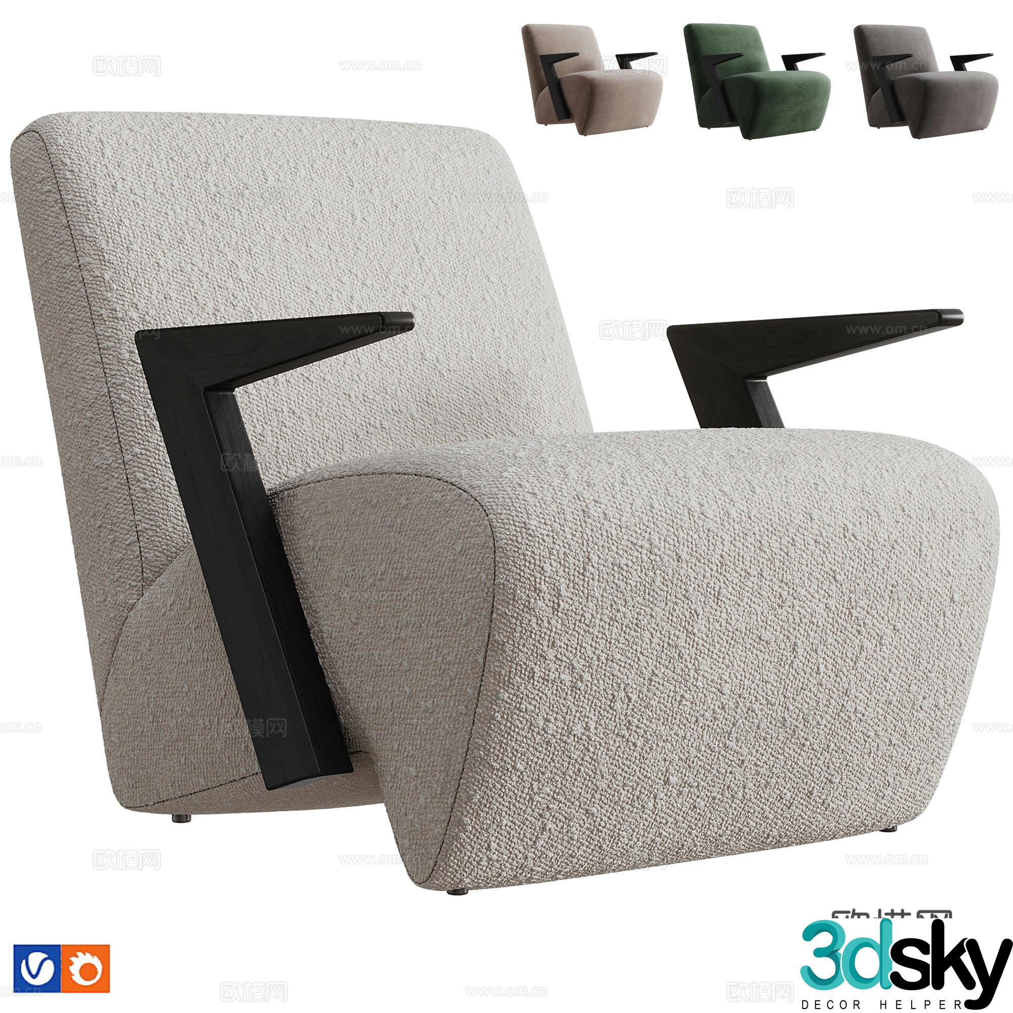 Chair Venosa By Eichholtz Lounge Chair 3D Model
