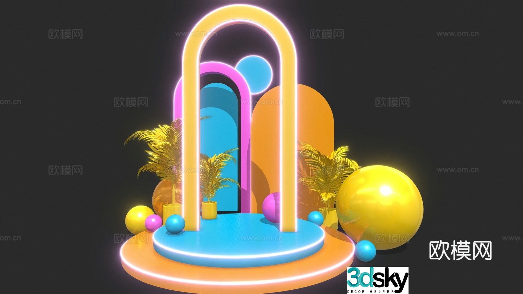 Group photo check-in points Modern gift piles Commercial beauty single gift beauty event beauty 3D model