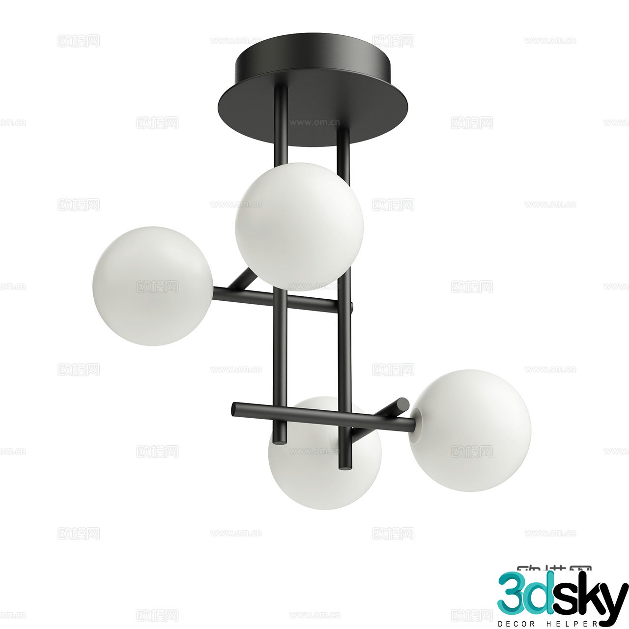Mantra modern chandelier minimalist chandelier multi-head chandelier glass chandelier 3d model