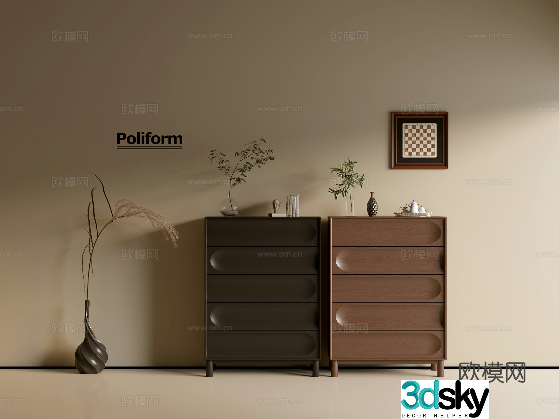 Modern wood grain cabinet ins wind minimalist wind cabinet whole cabinet sideboard balcony cabinet storage 3D model